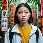 **

A student looking overwhelmed amidst a jungle of Chinese characters, symbolizing the initial challenges of HSK preparation.  Bright colors and a sense of being lost.

**