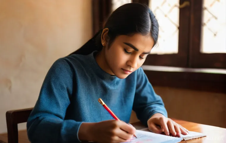 중국어 학습에서 중요한 중점 과목 - **Prompt 1: Focused Study and Traditional Learning**
    A young Indian woman, in her early 20s, wit...