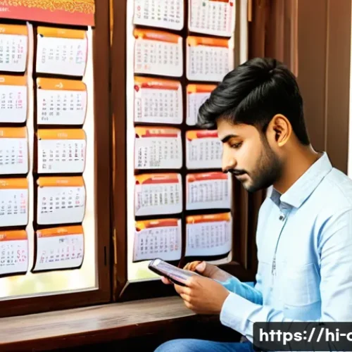 Home 33 HSK 응시료 절약 팁 - A detailed scene of a young Indian student in casual modern clothing, thoughtfully choosing an exam ...