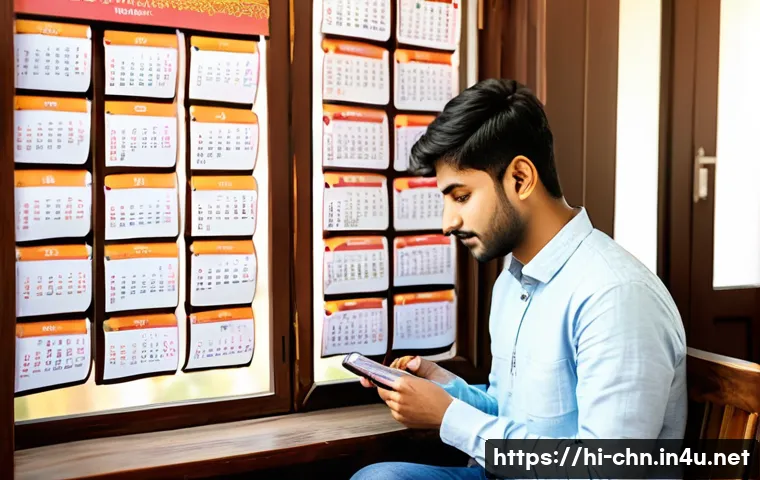 HSK 응시료 절약 팁 - A detailed scene of a young Indian student in casual modern clothing, thoughtfully choosing an exam ...