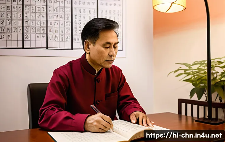 중국어 발음 교정 방법 - A detailed educational scene showing a Hindi-speaking adult learner attentively practicing Chinese p...